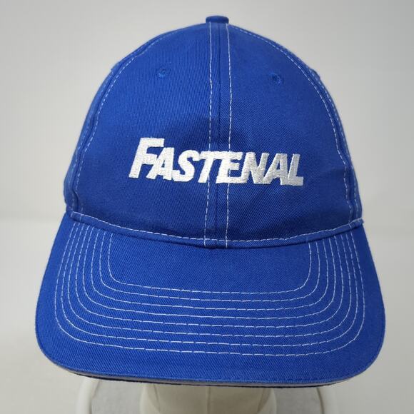 Fastenal Strapback Baseball Cap Blue One Size Adjustable Embroidered 6 Panel - Picture 2 of 10